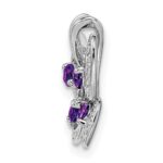 Sterling Silver Rhodium-plated Amethyst & Diamond Pendant - Image 2
