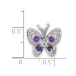 Sterling Silver Rhodium-plated Amethyst & Diamond Pendant - Image 3