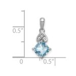 Sterling Silver Rhodium Plated Diamond and Light Swiss BT Pendant - Image 3