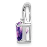 Sterling Silver Rhodium Plated Amethyst and White Topaz Pendant - Image 2
