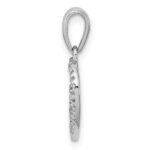 Sterling Silver Rhodium Plated Diamond Heart Pendant - Image 2