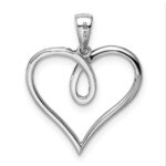 Sterling Silver Rhodium Diam. Heart Pendant - Image 3