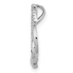 Sterling Silver Rhodium Plated Diamond Double Heart Pendant - Image 2