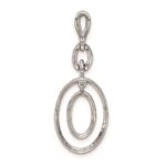 Sterling Silver Rhodium Diam. Oval Pendant - Image 4