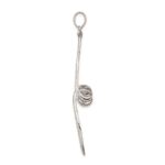 Sterling Silver Rhodium Plated Diamond Swirl Pendant - Image 2