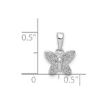 Sterling Silver Rhodium Plated Diamond Butterfly Pendant - Image 3