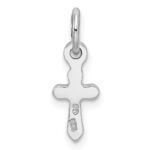 Sterling Silver RH-pltd Child's Apr Clear Preciosca Crystal Cross Pendant - Image 3