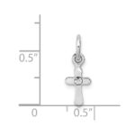 Sterling Silver RH-pltd Child's Apr Clear Preciosca Crystal Cross Pendant - Image 4