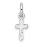 Sterling Silver RH-pltd Child's Aug Lt Green Preciosca Crystal Cross Penda - Image 3