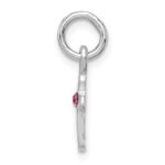 Sterling Silver RH-pltd Child's Oct Pink Preciosca Crystal Cross Pendant - Image 2