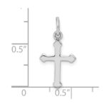 Sterling Silver RH Plated Child's Polished Cross Pendant - Image 3