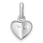 Sterling Silver RH-plated Pink Glitter Enameled Heart Children's Pendant - Image 3