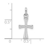 Sterling Silver RH Plated Child's Polished Cross Pendant - Image 3