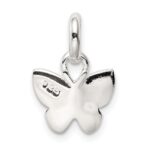 Sterling Silver Polished Pink/Orange Enamel Butterfly Children's Pendant - Image 4