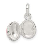 Sterling Silver Pink & Black Enamel Ladybug Locket Children's Pendant - Image 3