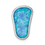 Sterling Silver Rhodium Created Blue Opal Flip-Flop Slide - Image 4