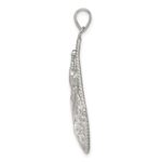 Sterling Silver Polished Filigree Diamond-cut Teardrop Pendant - Image 2