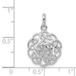 Sterling Silver Rhodium-plated Polished Celtic Pendant - Image 3