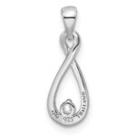 Sterling Silver Rhodium-plated w/CZ Pendant - Image 4