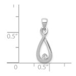 Sterling Silver Rhodium-plated w/CZ Pendant - Image 3