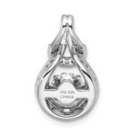 Sterling Silver Platinum-plated Vibrant CZ Knot Pendant - Image 4