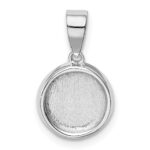 Sterling Silver Rhod-plated Lab Created Opal  Round Pendant - Image 4