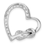 Sterling Silver Rhodium-plated CZ Heart Chain Slide - Image 4