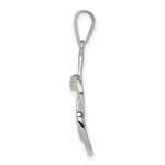 Sterling Silver Rhodium-plated Polished CZ Heart Pendant - Image 2