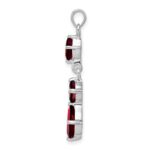 Sterling Silver Rhodium-plated Garnet Pendant - Image 2