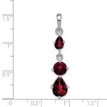 Sterling Silver Rhodium-plated Garnet Pendant - Image 3