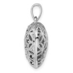 Sterling Silver Rhodium-plated w/Garnet Heart Pendant - Image 2