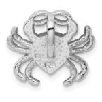 Sterling Silver Rhodium-plated Blue Inlay Created Opal Crab Slide - Image 3