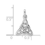 Sterling Silver Rhodium-plated Polished Trinity Knot Pendant - Image 4