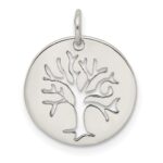 Sterling Silver Polished Tree Cut-out Charm - Image 3