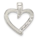Sterling Silver Polished w/CZ Heart Slide - Image 3
