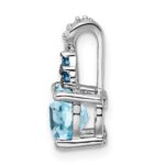 Sterling Silver Rhodium-plate Dia. Swiss & London Blue Topaz Pendant - Image 2