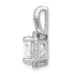 Sterling Silver Rhodium-platedCZ Halo Pendant - Image 2