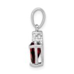 Sterling Silver Rhodium-plated Heart Garnet & White Topaz Pendant - Image 2