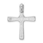 Sterling Silver Rhodium-plated Created Opal Cross Slide Pendant - Image 3