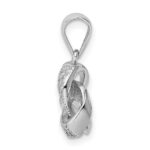 Sterling Silver Rhodium-plated Polished CZ Love Knot Pendant - Image 2