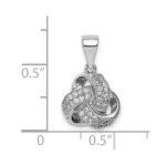 Sterling Silver Rhodium-plated Polished CZ Love Knot Pendant - Image 4