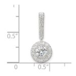 Sterling Silver CZ Halo Dangle Pendant - Image 4