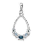 Sterling Silver Rhod-plat London blue and LB topaz Pendant - Image 3