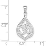 Sterling Silver Rhodium-plated Om Pendant - Image 4