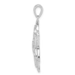 Sterling Silver Rhodium-plated Diamond-cut Snowflake Pendant - Image 2