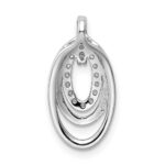 Sterling Silver Rhodium-plated CZ 3-Oval Chain Slide - Image 3