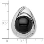 Sterling Silver Rhodium-plated Polished Onyx Teardrop Slide - Image 4