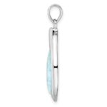 Sterling Silver Rhodium-plated Polished Larimar Pendant - Image 2