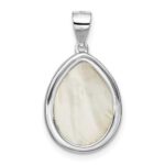 Sterling Silver Rhodium-plated Glass Teardrop Pendant - Image 4