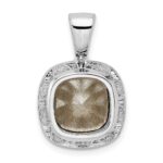 Sterling Silver Rhodium-plated CZ & Blue Crystal Pendant - Image 4